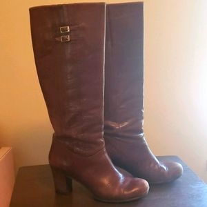 Frye Nora brown knee-high leather boots